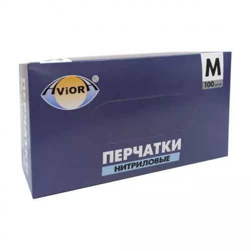 Перчатки нитрил сиреневые, M /50пар/Aviora