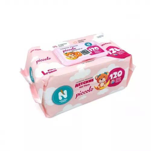 Влажные салфетки 120шт Baby Pink (кирпичик с клапаном) NATURAL FRESH /12