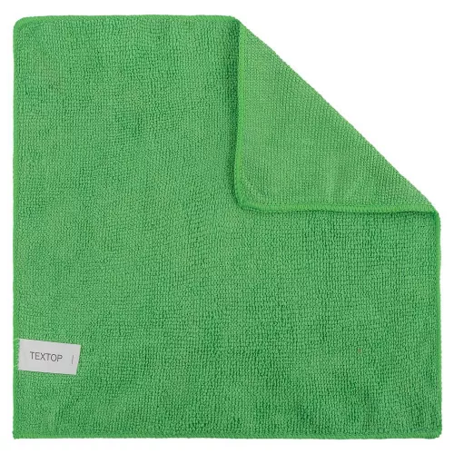 Салфетка из микрофибры, 1шт, ТЕХТОР, 29*29 зеленая, 300шт коробка