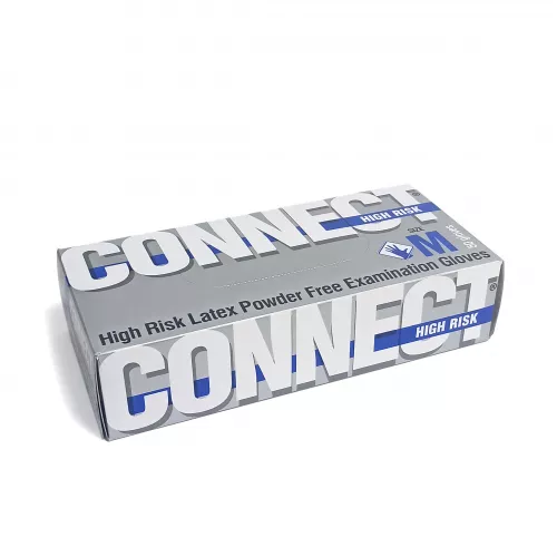 Перчатки латекс неопуд пов. прочн. М (25пар) /10/ High risk Connect