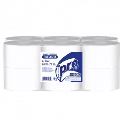 Туалетная бумага PROtissue Instant на втулке, центральная вытяжка, белая 2-сл 112м /12/ (арт C367)