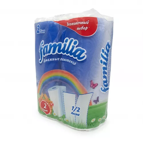 Полотенца бумажные "Familia" 2 рул. 2сл белые
