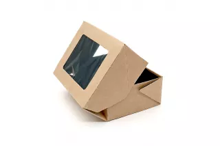 OneBox Контейнер бумажный (дно+крышка) (80*100*40мм) 350мл/b BLACK,черный 