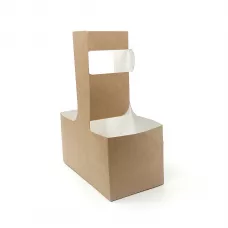 Упаковка ECO CUP HOLDER, 180*80*75мм, крафт, держатель под 2 стакана с ручкой 50шт упаковка, 350шт коробка