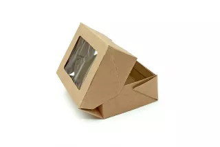 OneBox Контейнер бумажный (дно+крышка) (80*100*40мм) 350мл/b , крафт