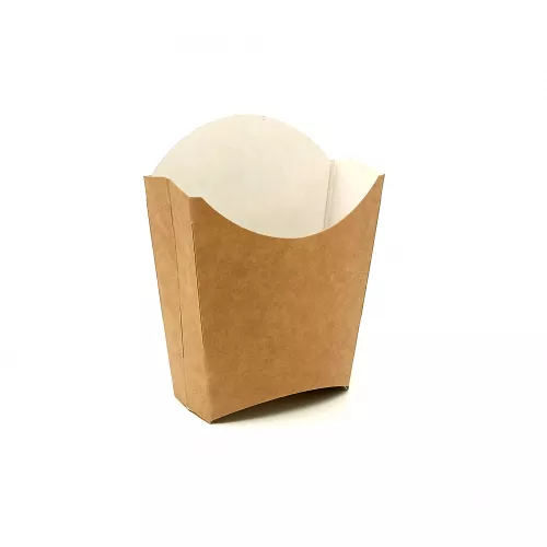 Упаковка ECO FRY M, 137*103*54мм, крафт, под фри 50шт упаковка, 1200шт коробка