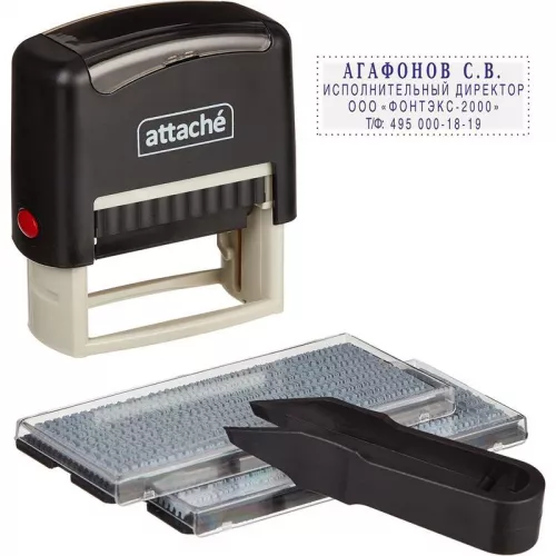Штамп самонаборный Attache 1-4 стр. 48х18 8052 (10)